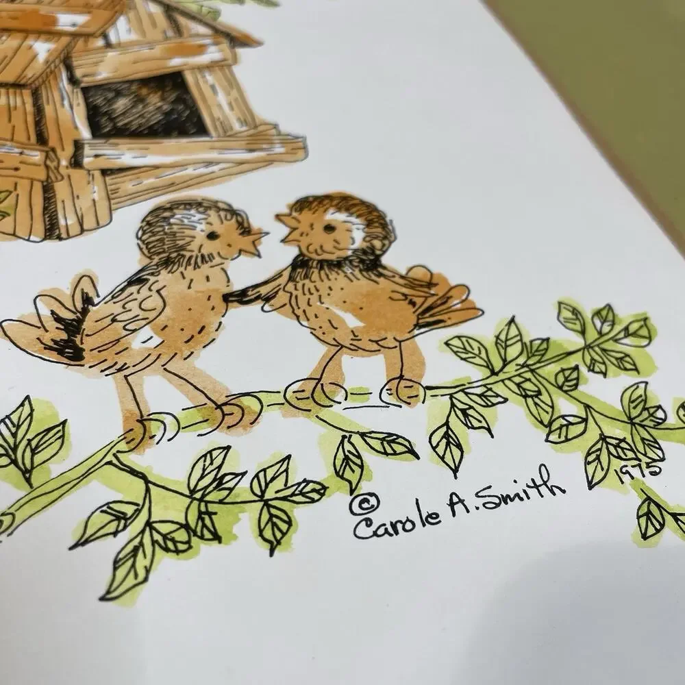Vintage‎ 70s Carole A. Smith 3 Set Nursery Wall Decor Nature Animals Watercolor